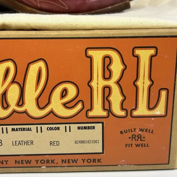 RRL Double RL Ralph Lauren Lottie Red Leather Cowboy Boots Women’s 8.5B NIB USA - Picture 3 of 11